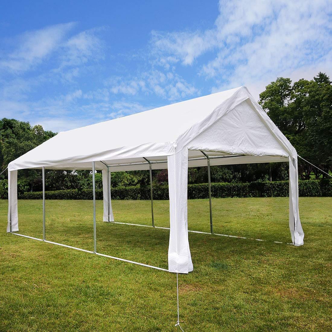 20' x 13' Car Shelter-White side#color_white