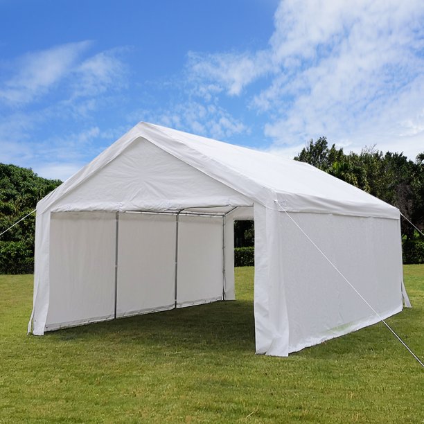 20' x 13' Heavy Duty Car Shelter outdoor#color_white