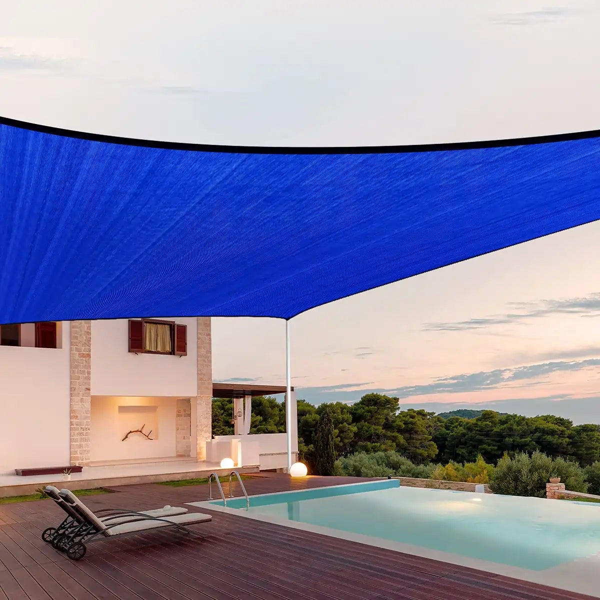 Blue Rectangle Shade Sail for patio#color_blue
