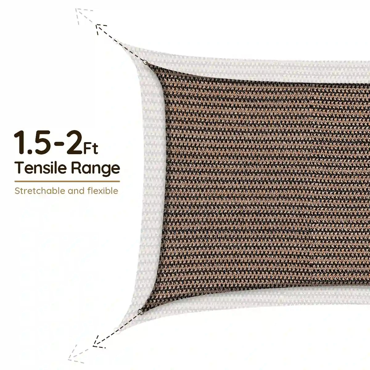 Brown rectangle shade sail tensile range#color_brown