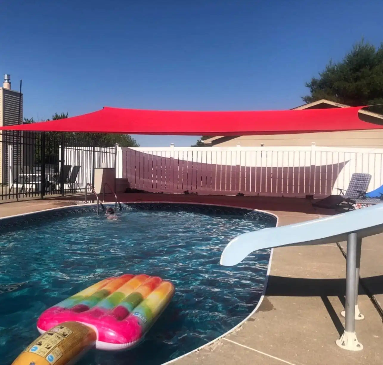 Red Rectangle Shade Sail for pool#color_red