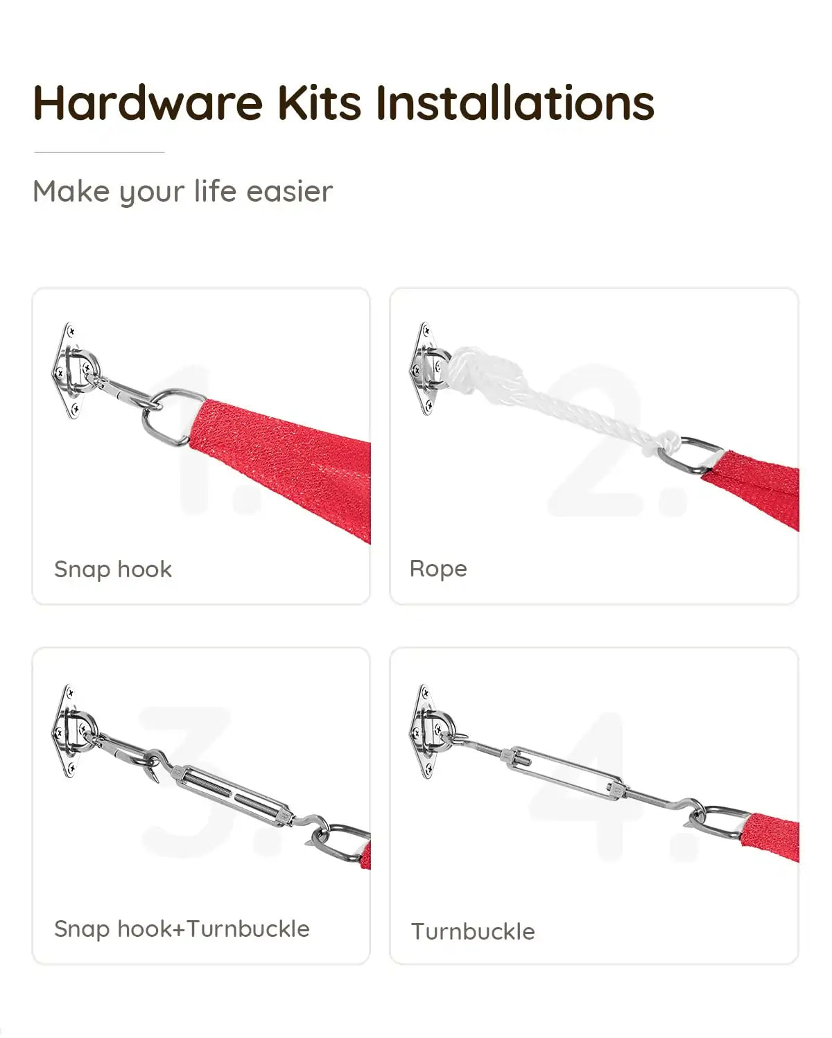 red rectangle shade sail hardware kits#color_red