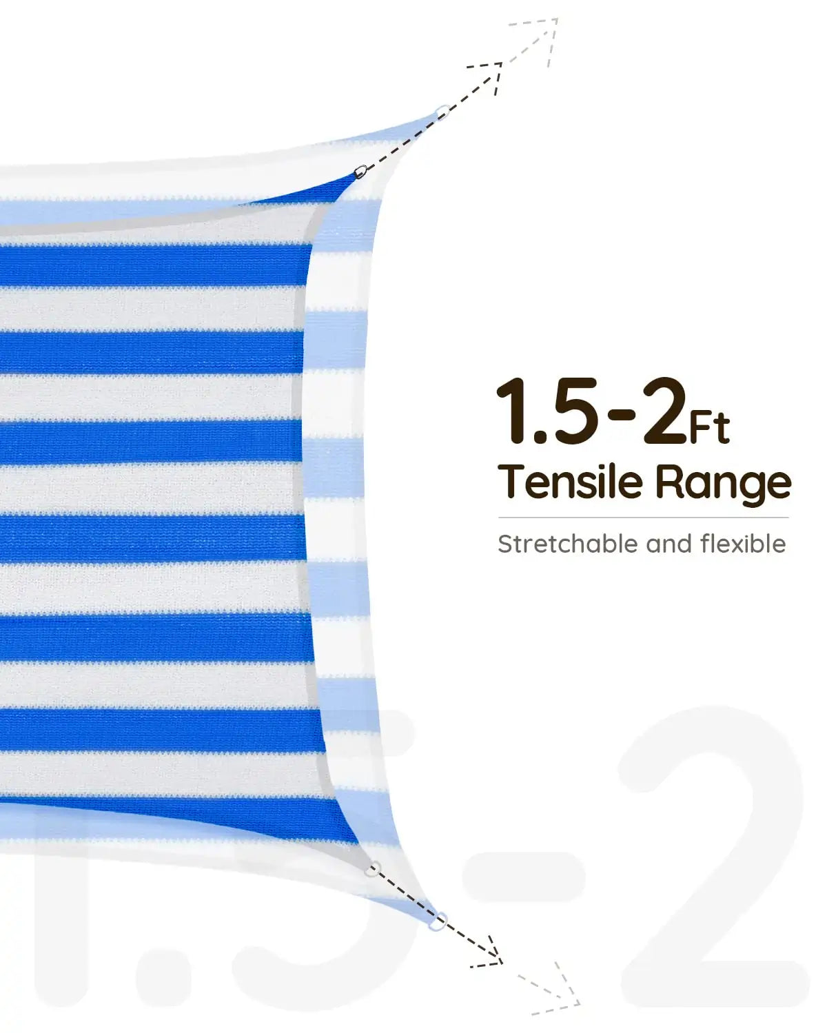 White and Blue shade sail are stretchable#color_white and blue