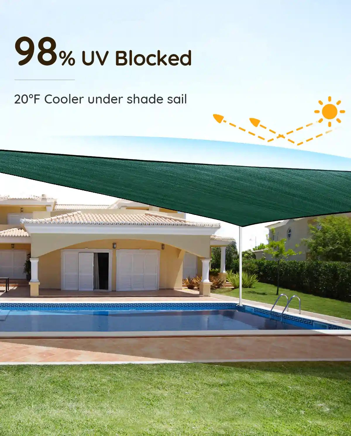 Green Square Sun Shade UV blocked#color_green