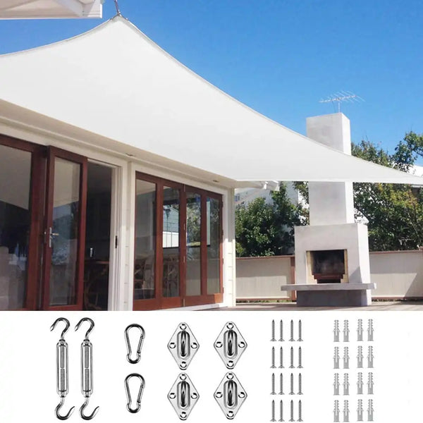 Quictent 20x20ft 185g HDPE Rectangle Sun Shade Sail 98 UV Block with Free Hardware Kit White Size 20 x 20