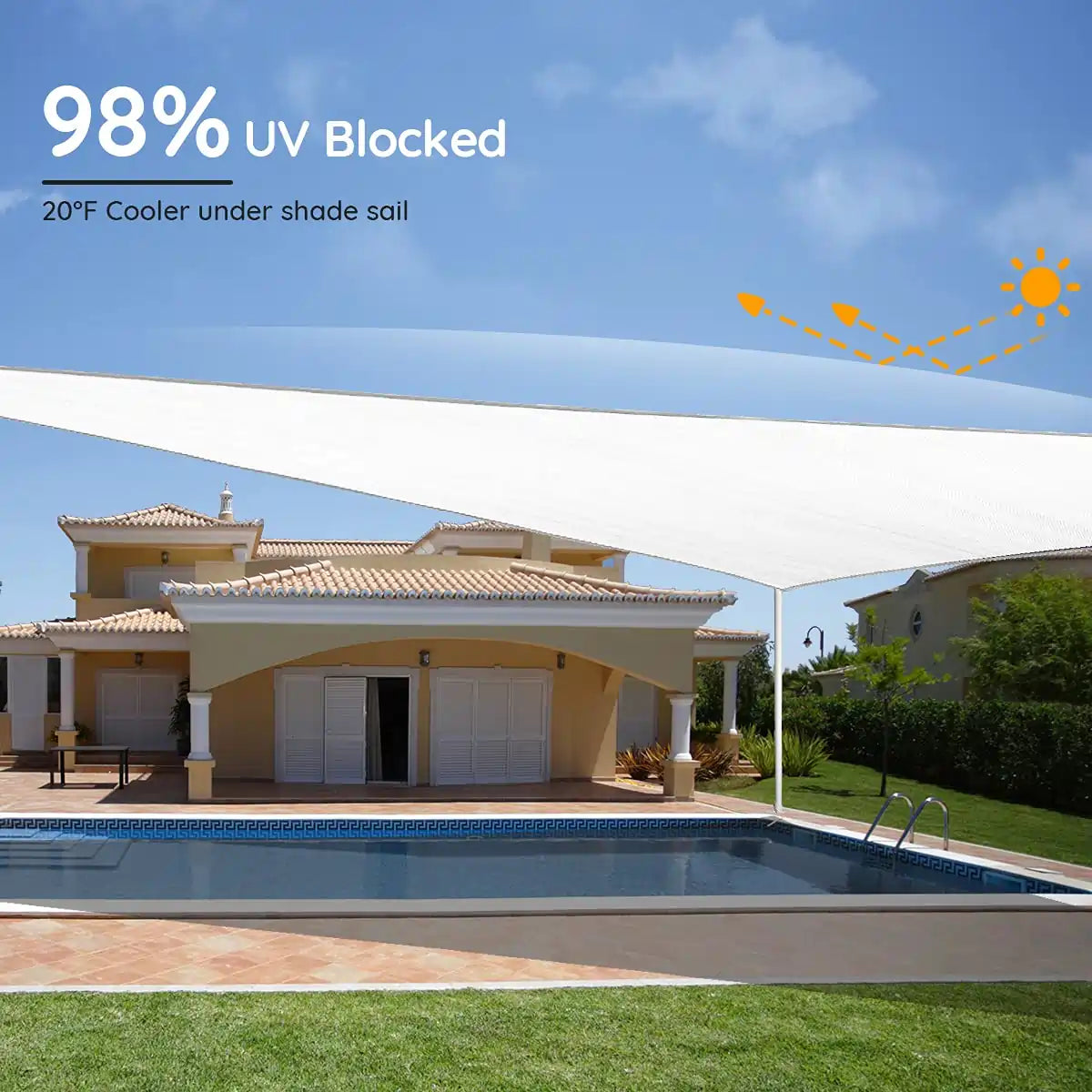 White Square Sun Shade UV blocked#color_white