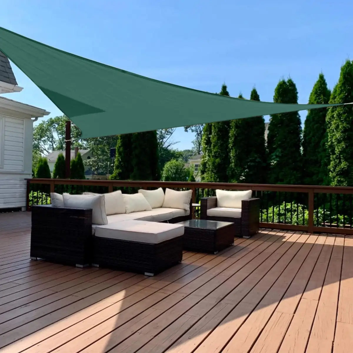 green triangle shade sail for deck