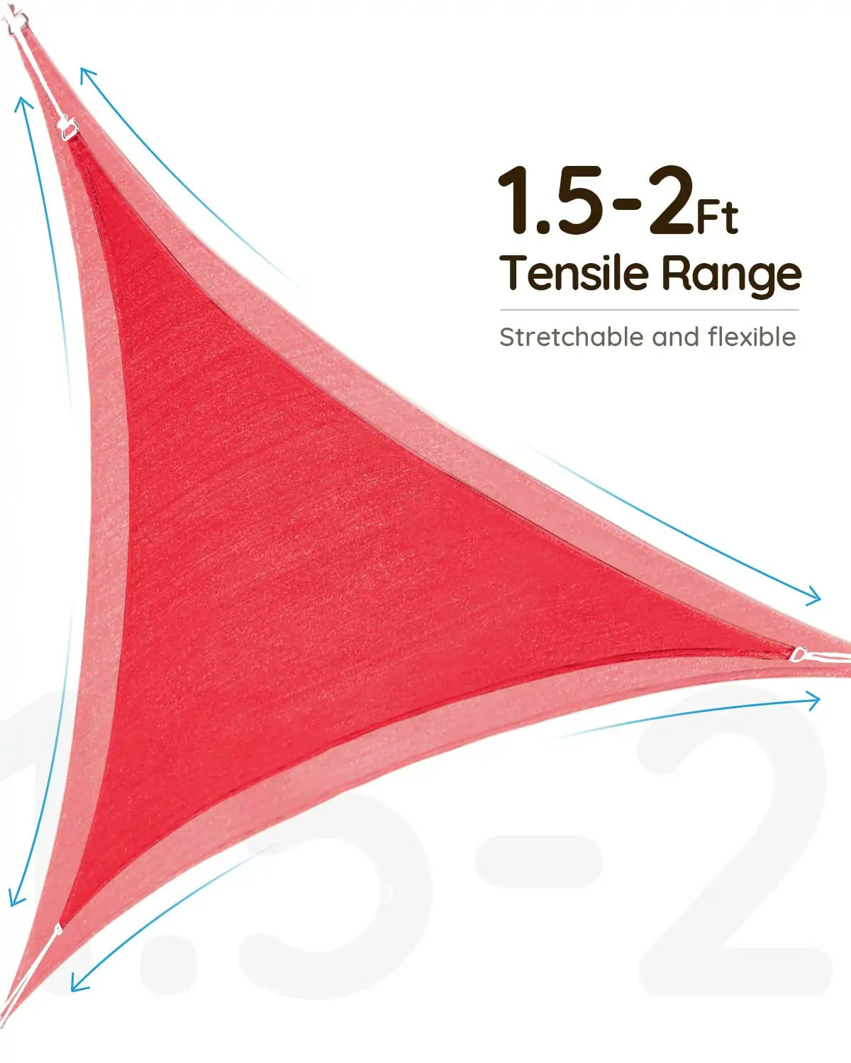 Red triangle sun shade sail are stretchable