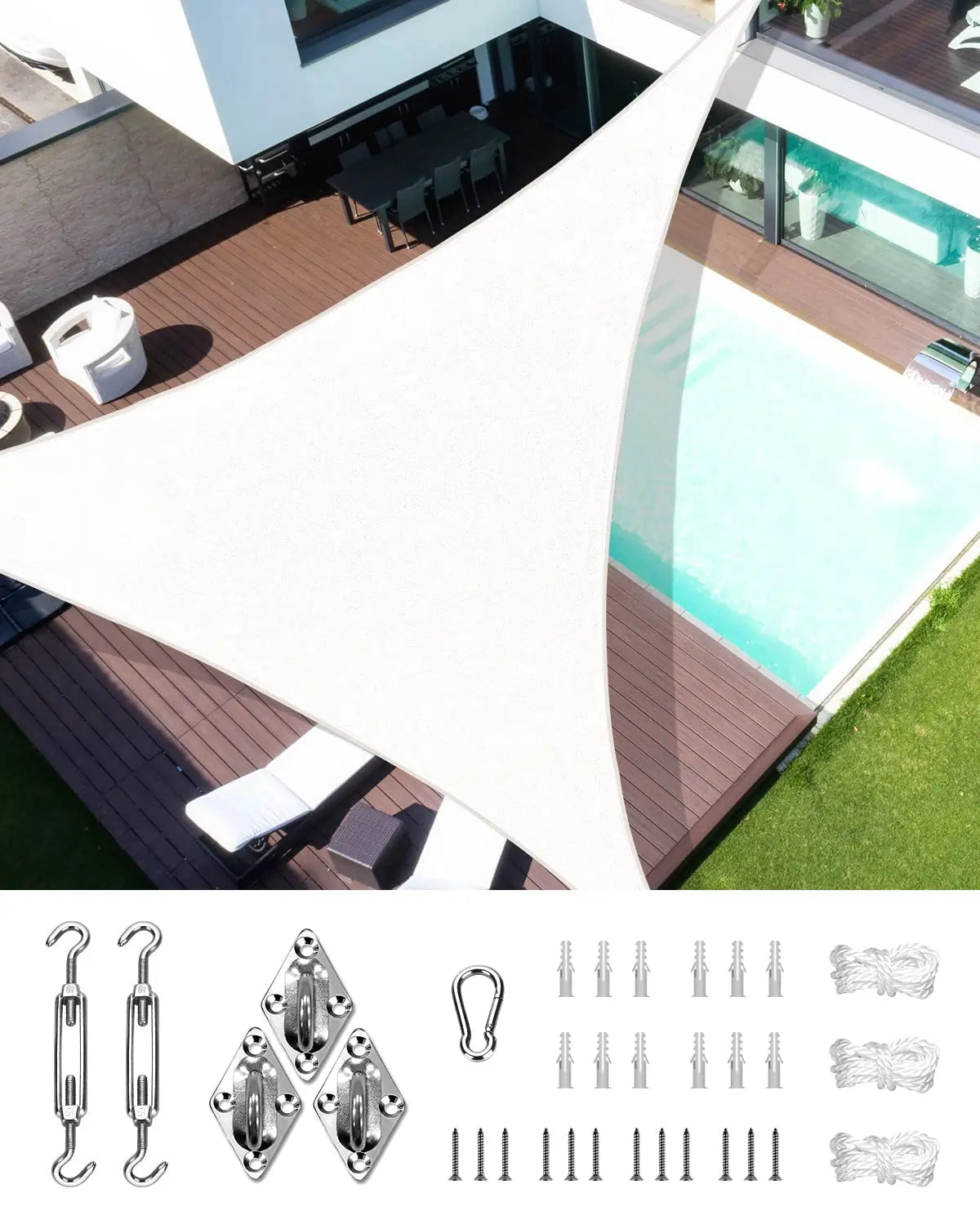20' x 20' x 20' Triangle Shade Sail-White