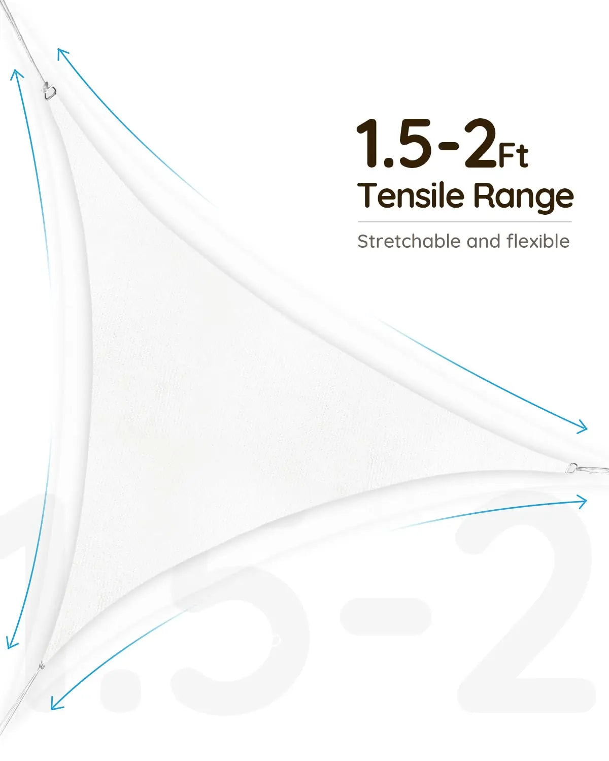 white 20 x 20 x 20 triangle shade sail
