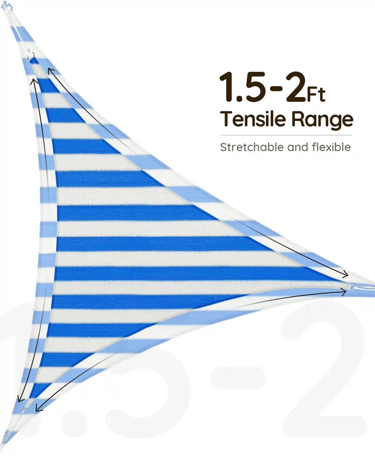 White and Blue shade sail are stretchable