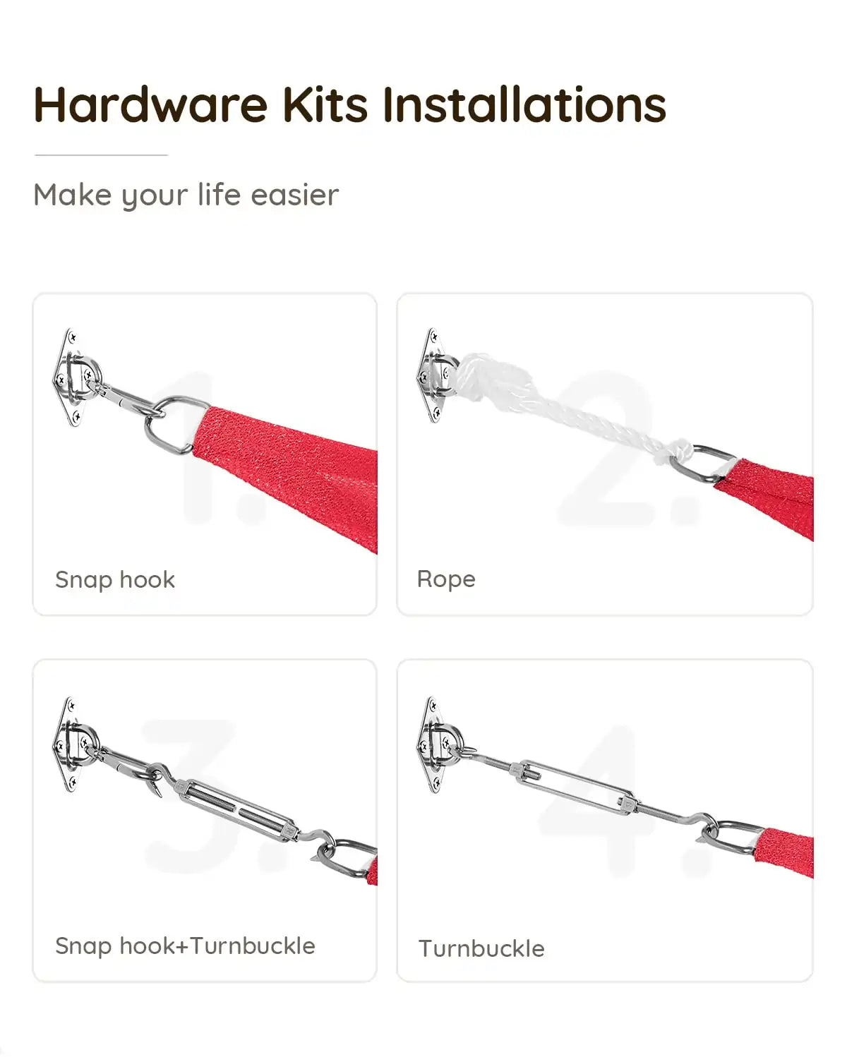 Red square shade sail hardware kits#color_red