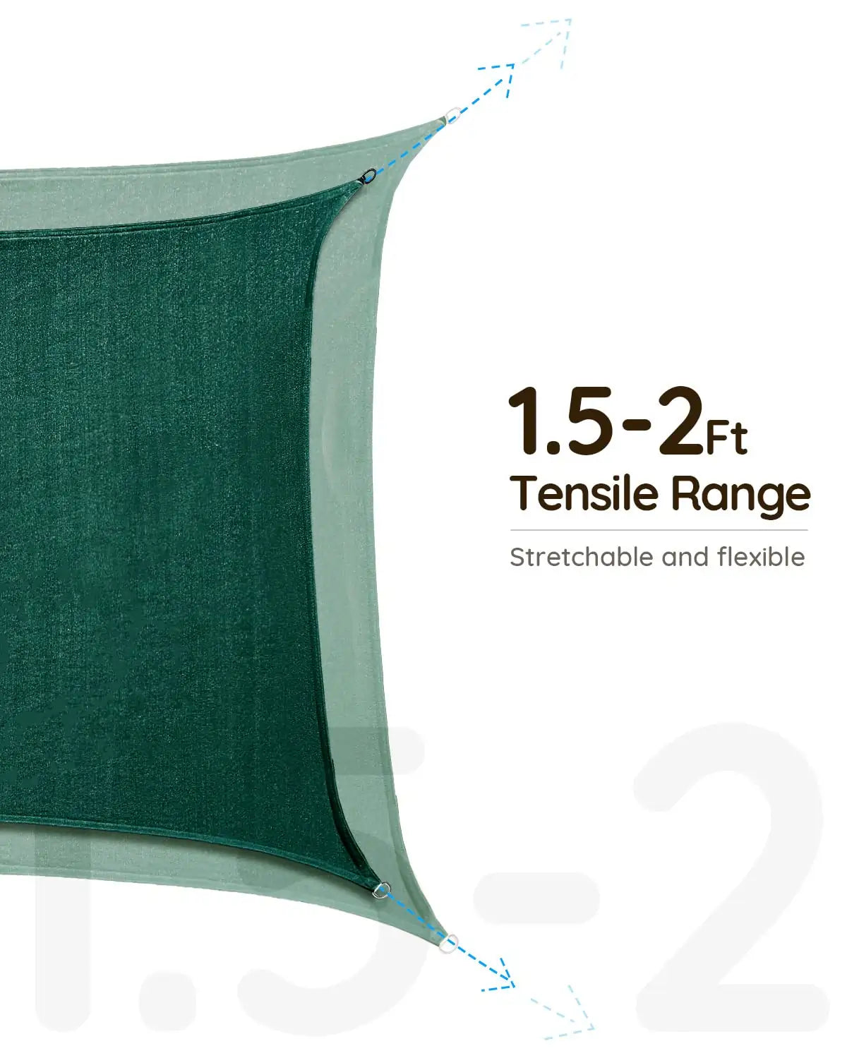 Green rectangle shade sail are flexible#color_green