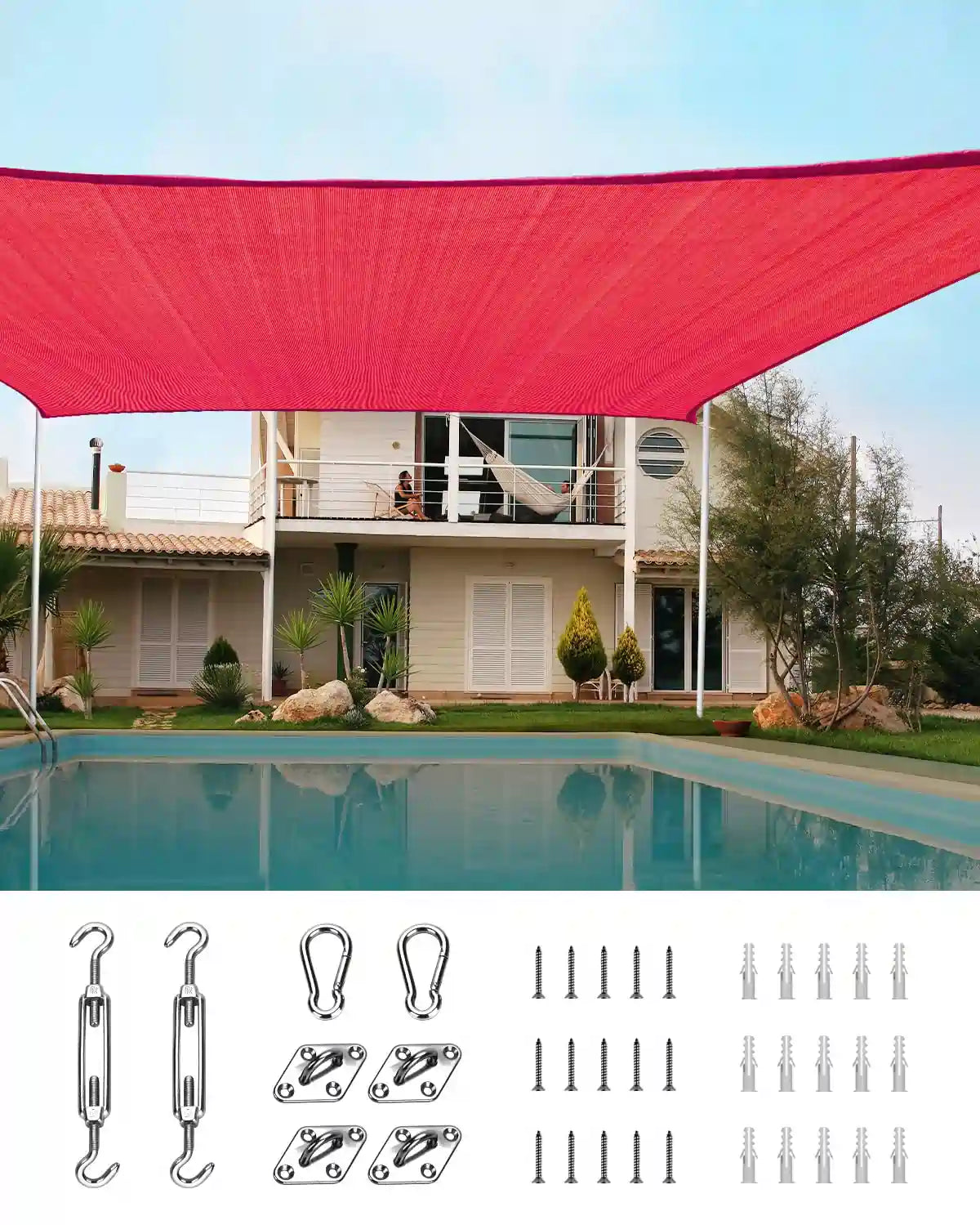26' x 20' rectangular shade sails#color_red