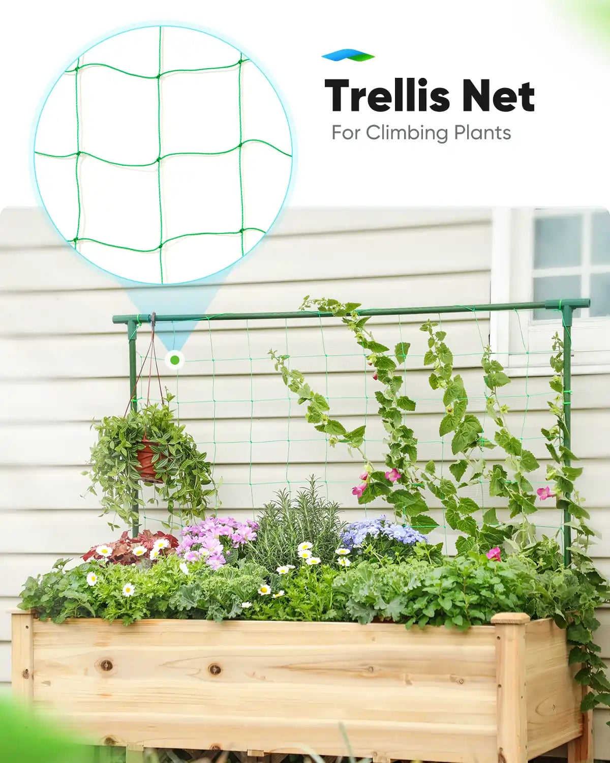 Trellis net for climbing plants