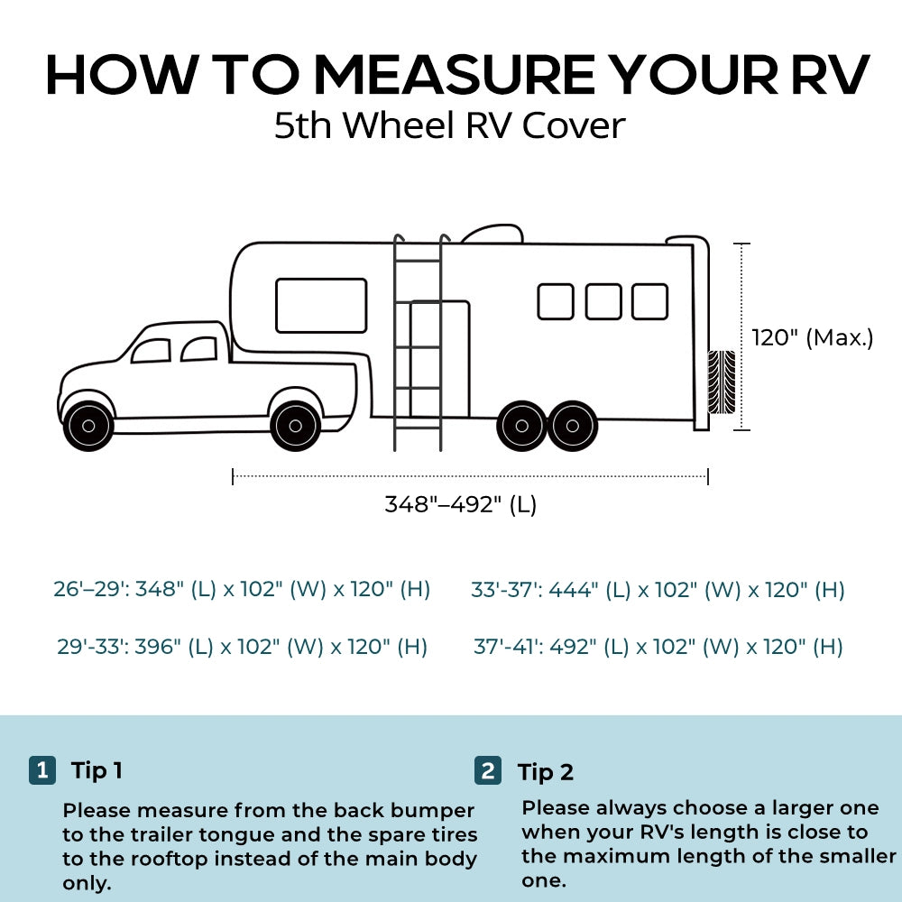 full sizes 5th Wheel RV Cover