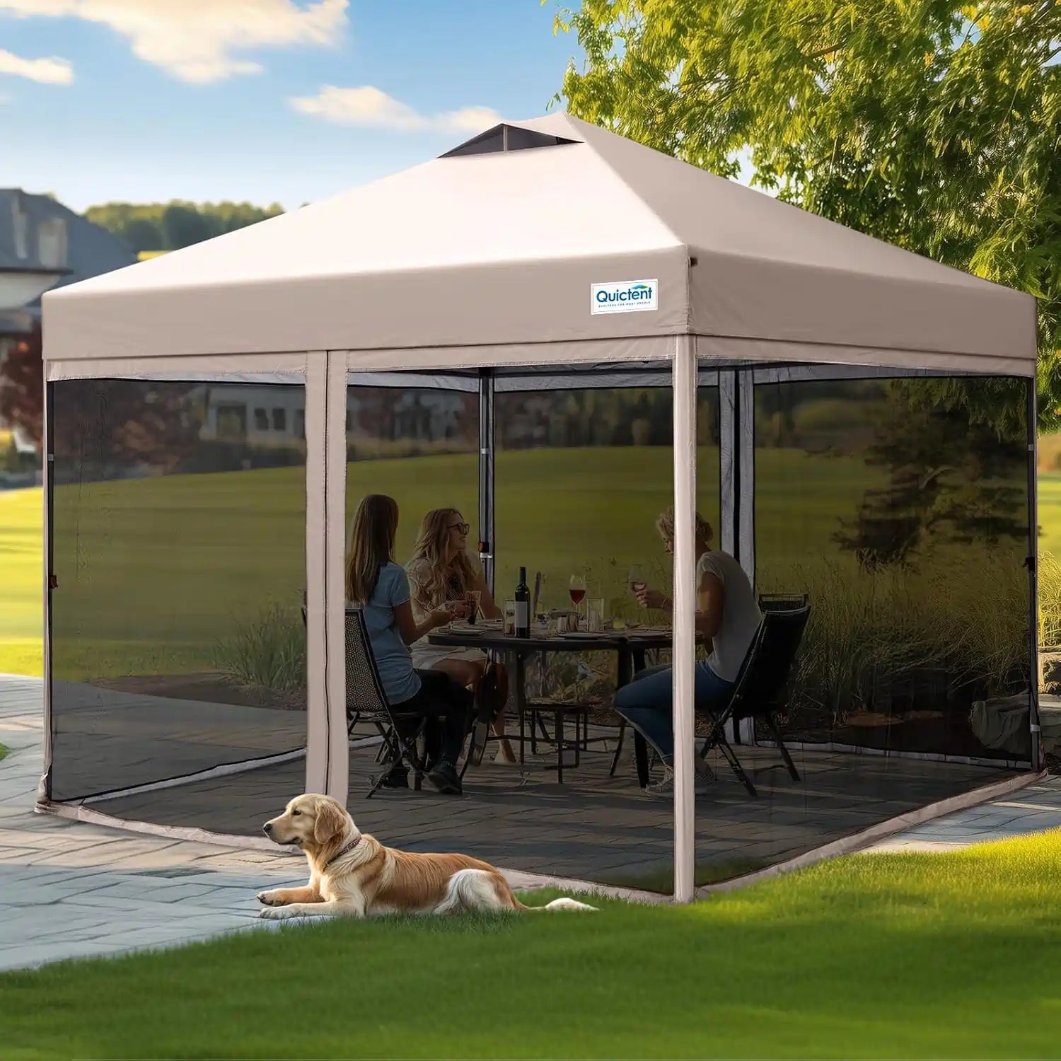 compact pop up tent Quictent 6.6x6.6 Small Pop Up Canopy with Netting, Compact Mesh Tent