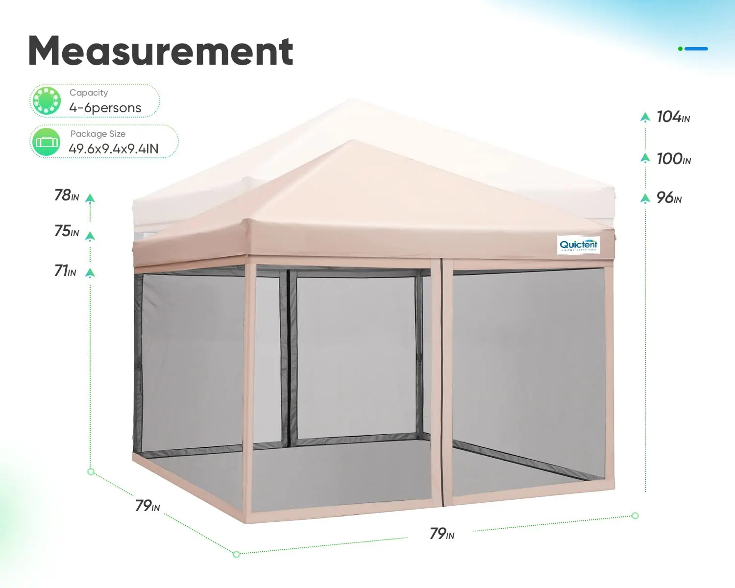 6.6' x 6.6' Small Pop Up Canopy adjustable size