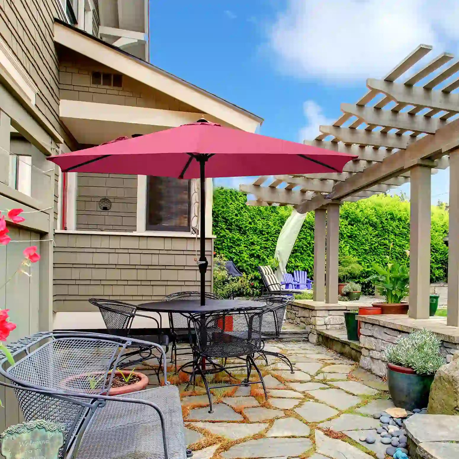 wine patio table umbrella#color_wine