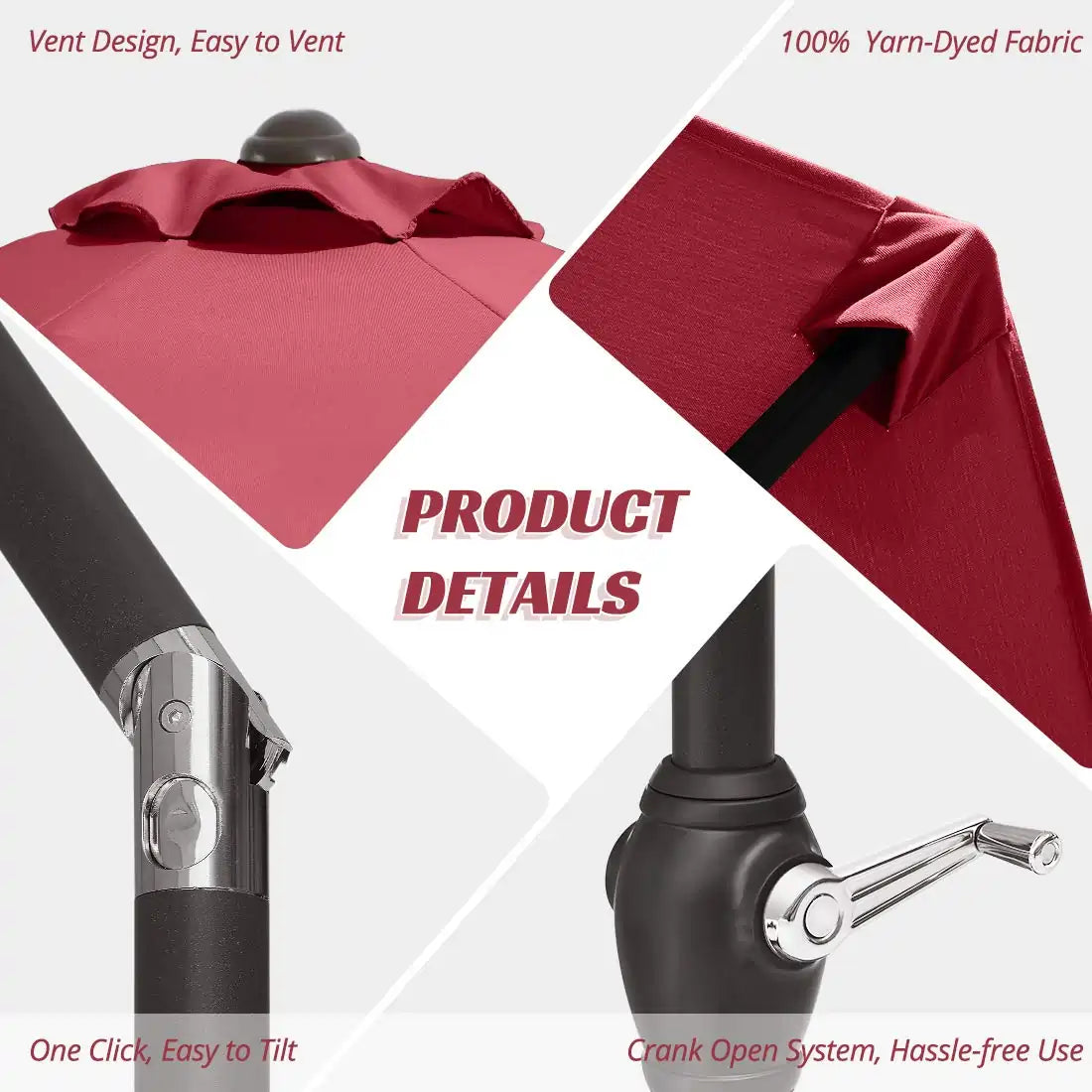 wine 7.5 ft  patio table umbrella details#color_wine