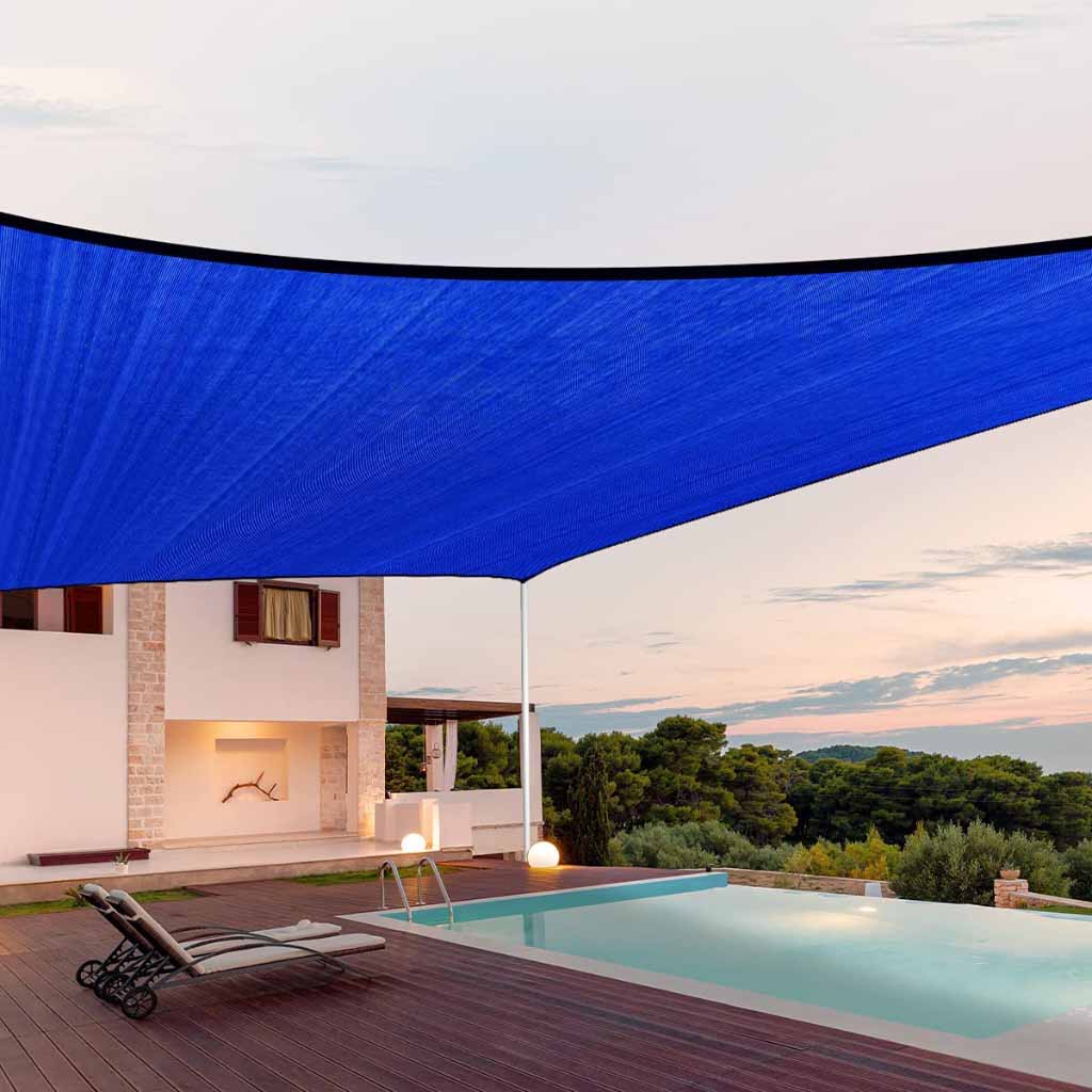 8'x10' Rectangle Shade Sail -Blue
