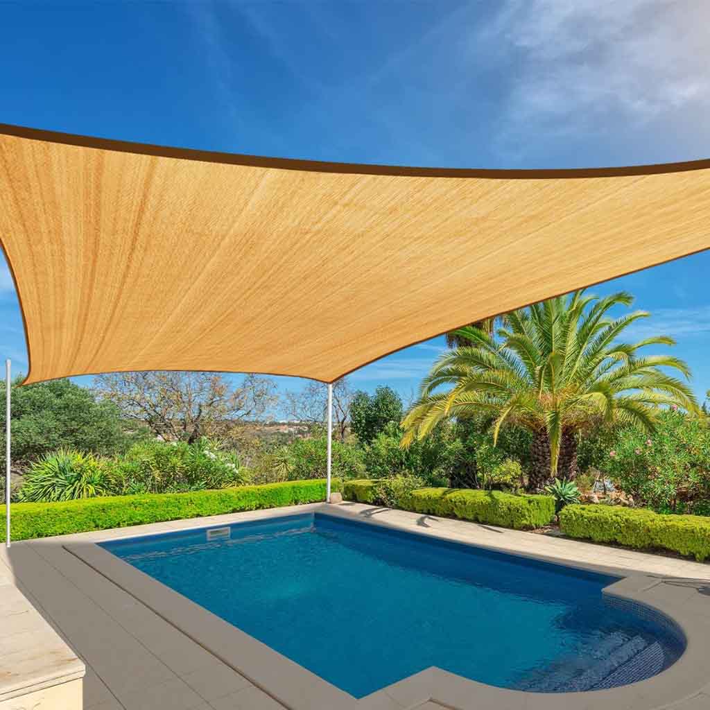 8'x10' Rectangle Shade Sail -Sand
