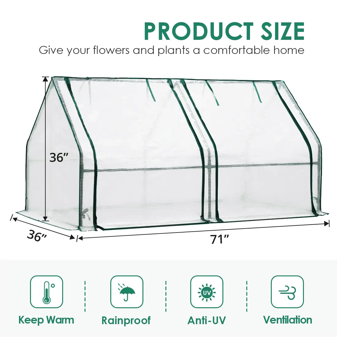 white greenhouse product size#color_white