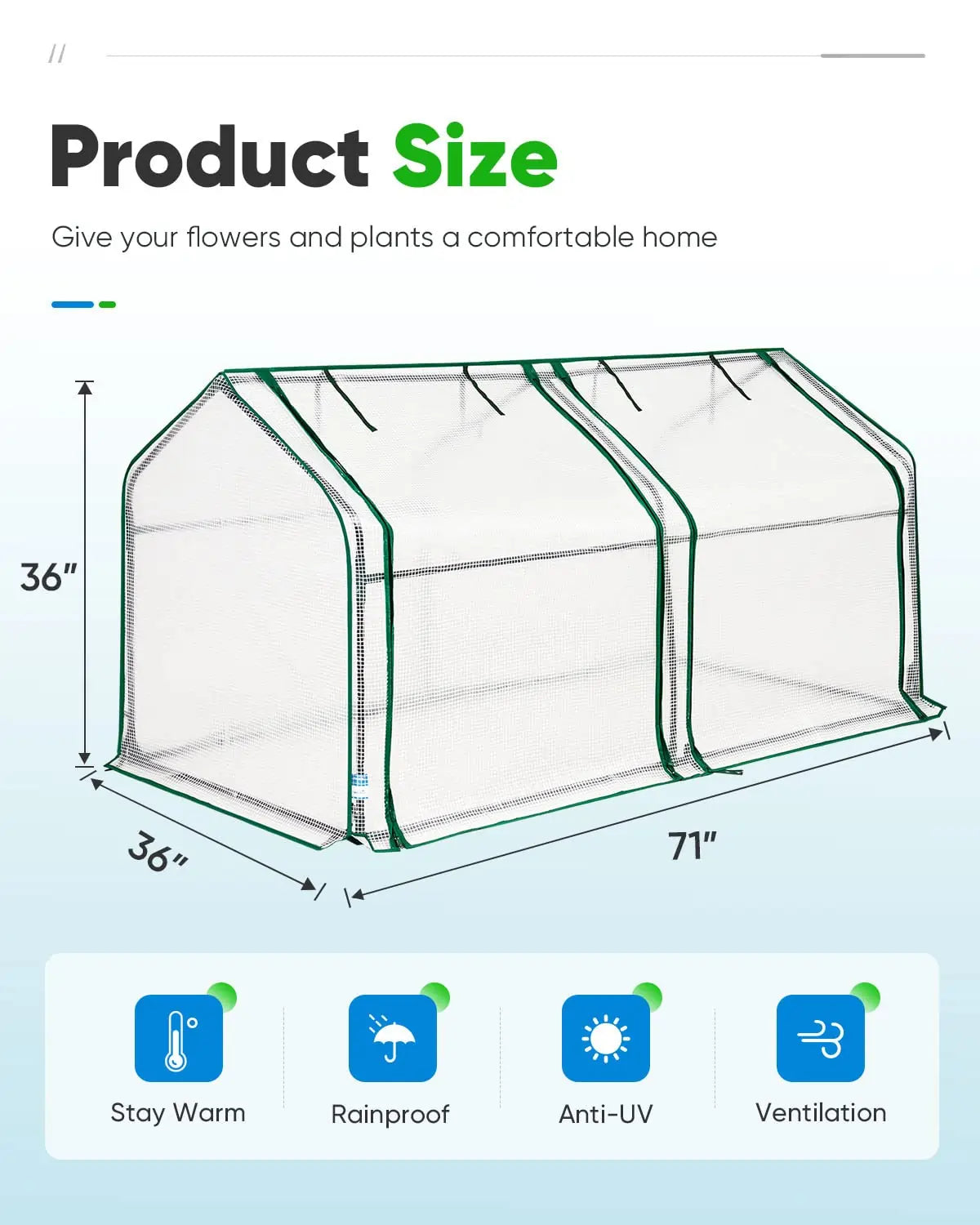 white greenhouse product size#color_white