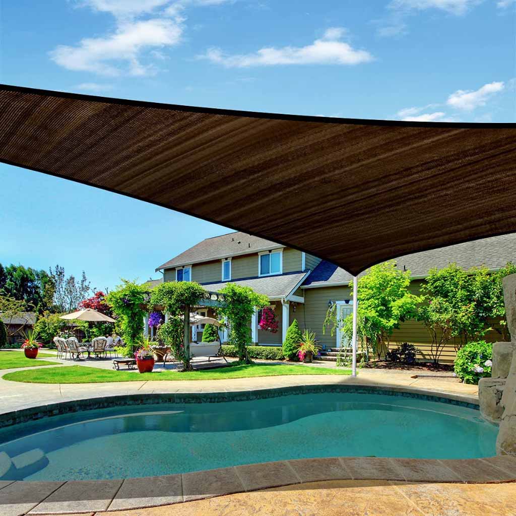 10'x13' Rectangle Shade Sail-Brown