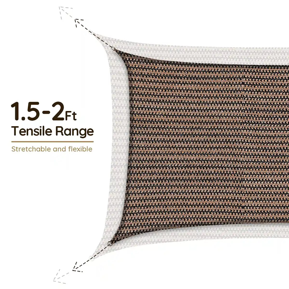 Brown Rectangle Shade Sail flexible range