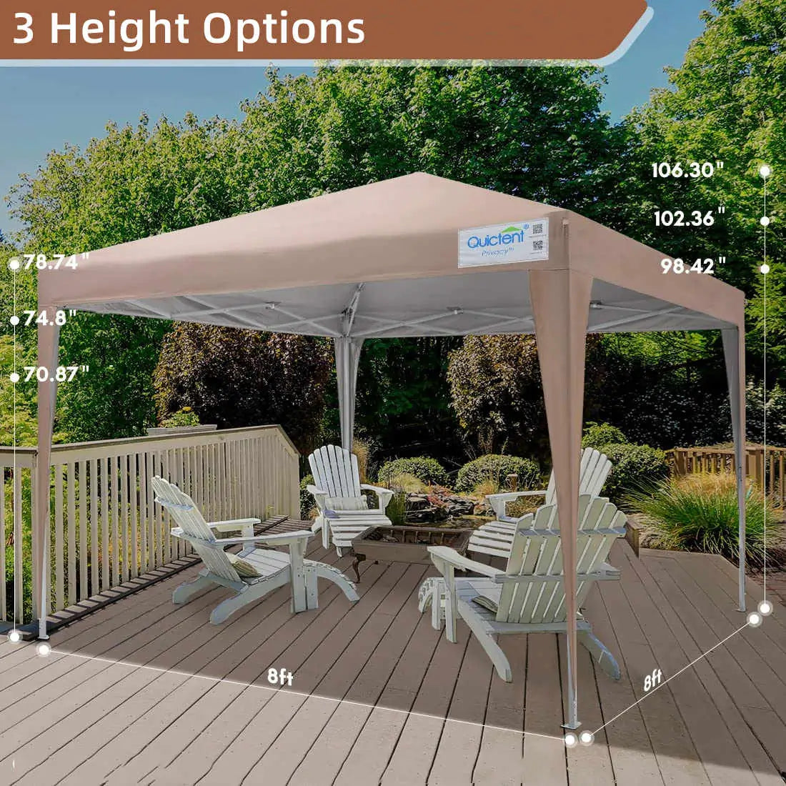 8x8 canopy 3 built-in height options#color_beige