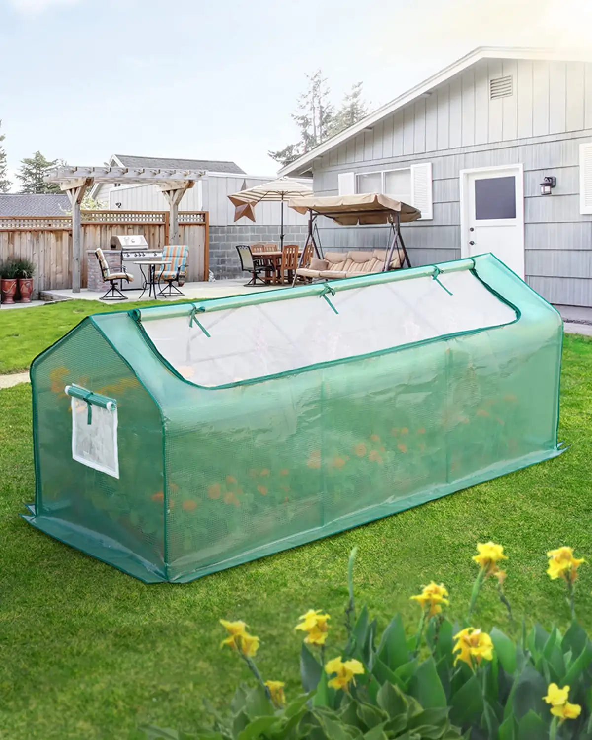 Quictent Small Greenhouse with Side Zipper Door, Easy Setup, 2 Colors