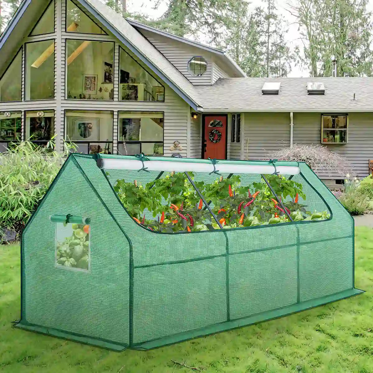 95“x36”x36” small greenhouse outdoor#color_green