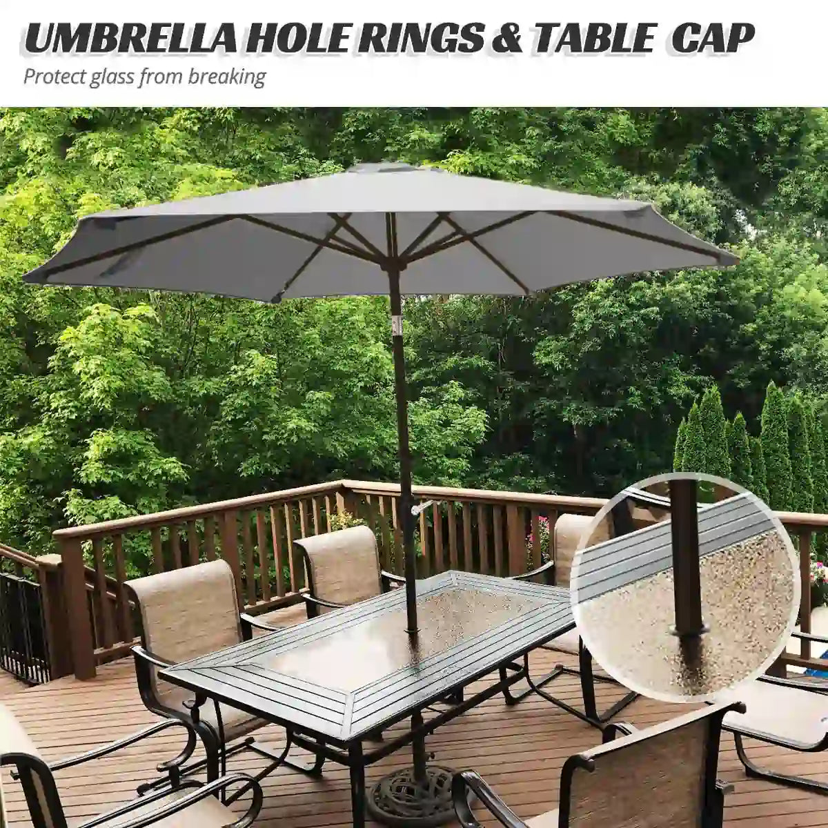 white 9 ft umbrella table cap#color_beige white