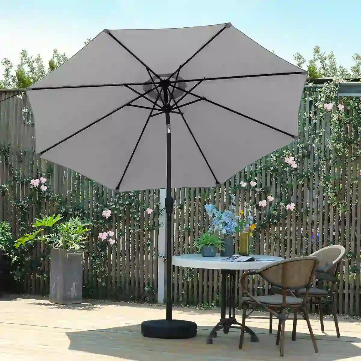 white offset umbrella for patio#color_beige white