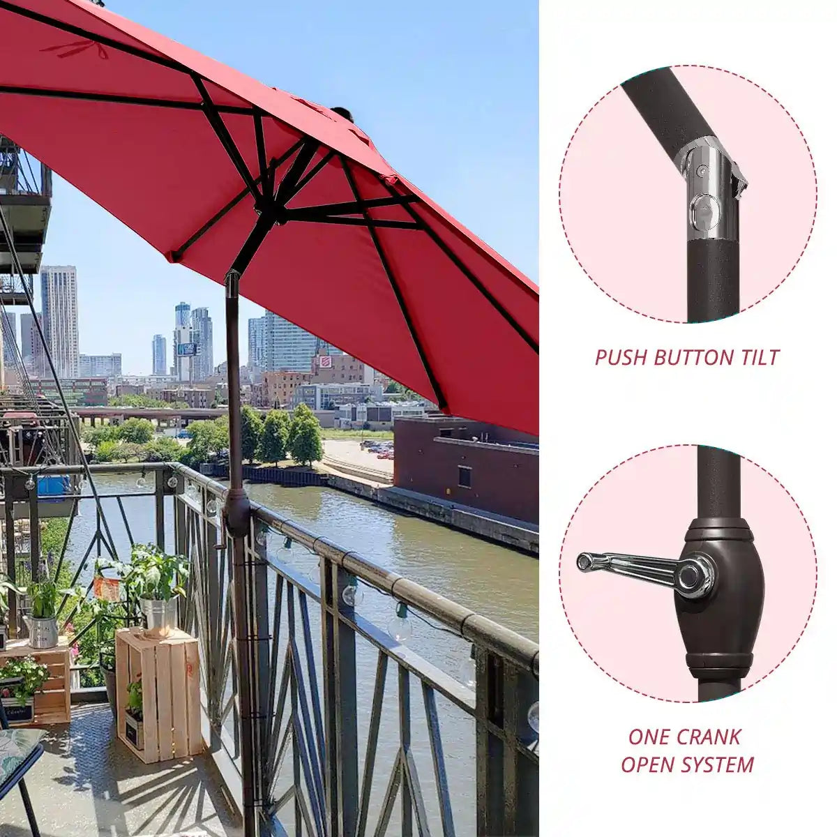 wine 9 ft umbrella frame details#color_wine