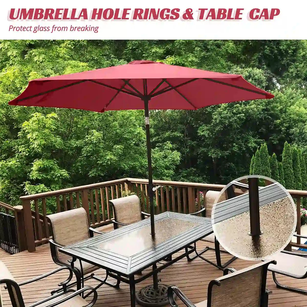wine 9 ft table patio umbrella cap#color_wine