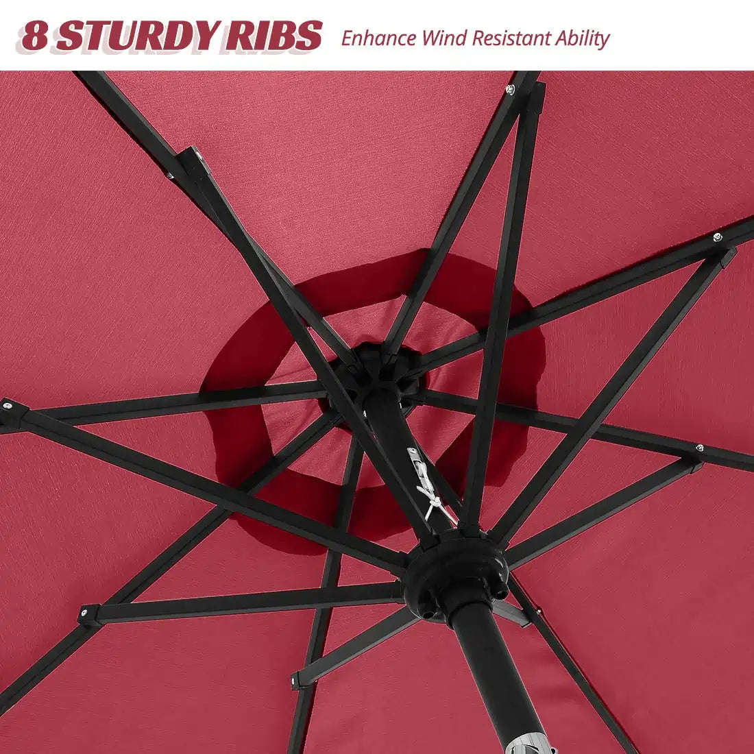wine 9 ft patio umbrella ribs frame#color_wine