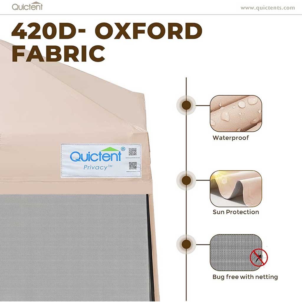 9x9 tent Quictent 9x9 Pop Up Canopy Tent with Netting, Slant Leg Canopy Tent, Tan