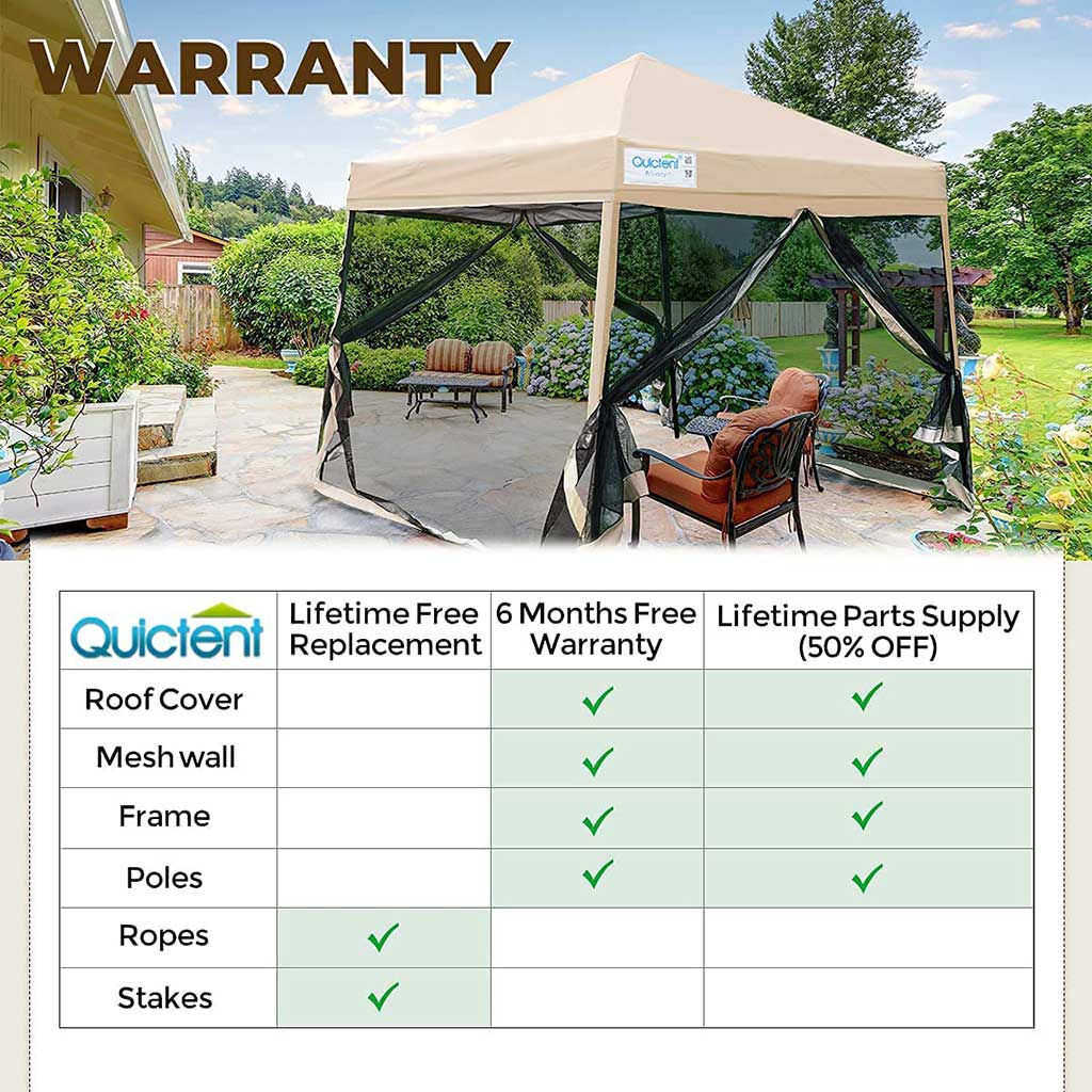 9' x 9' Pop Up Canopy Tent Warranty#color_tan