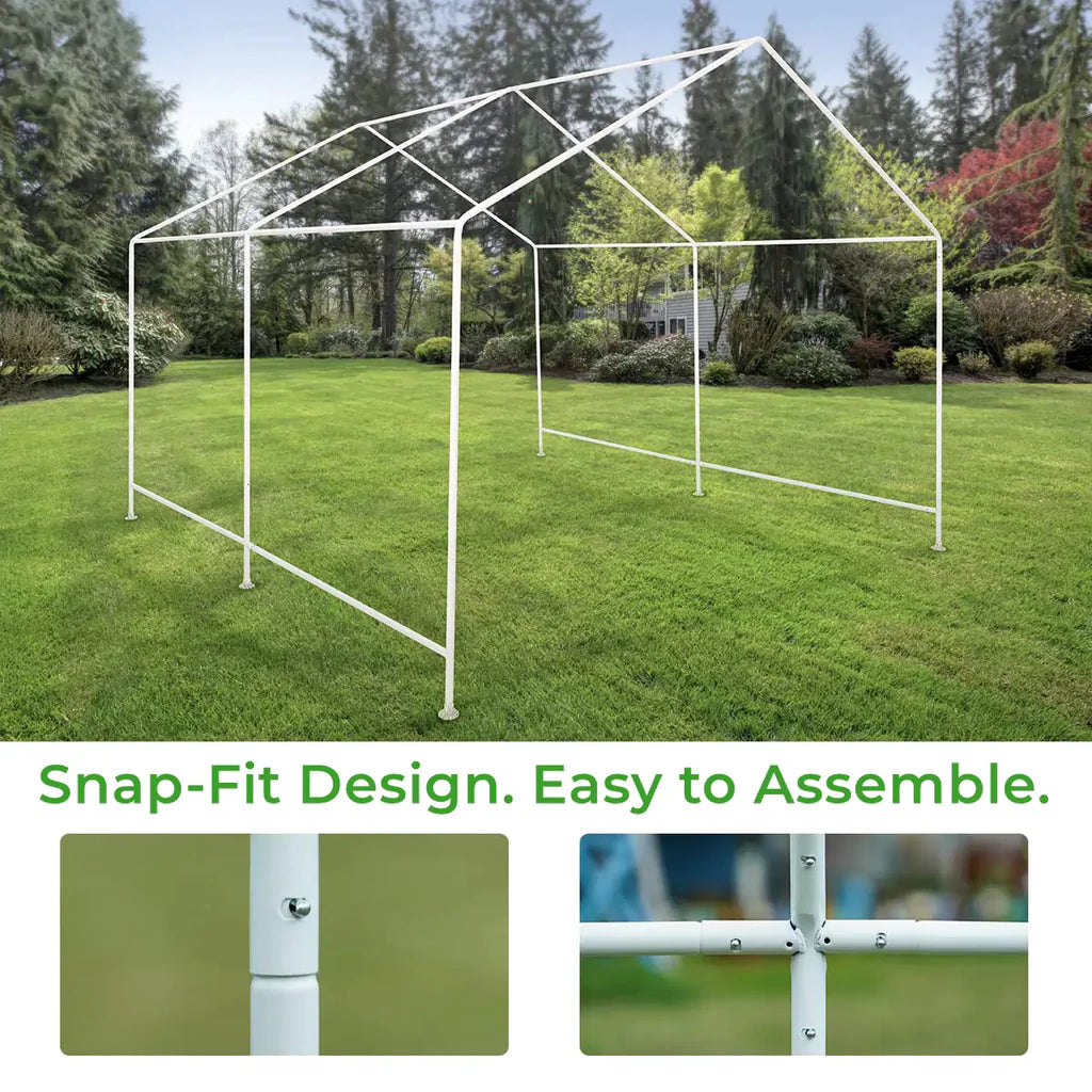 Easy to Assemble white backyard greenhouse 