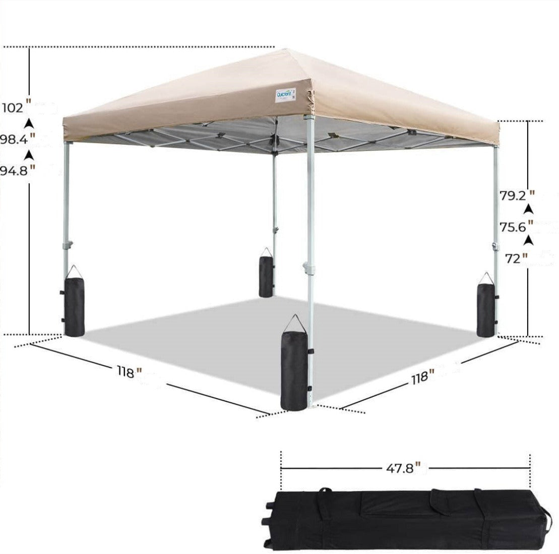 10x10 screen tent size#color_tan