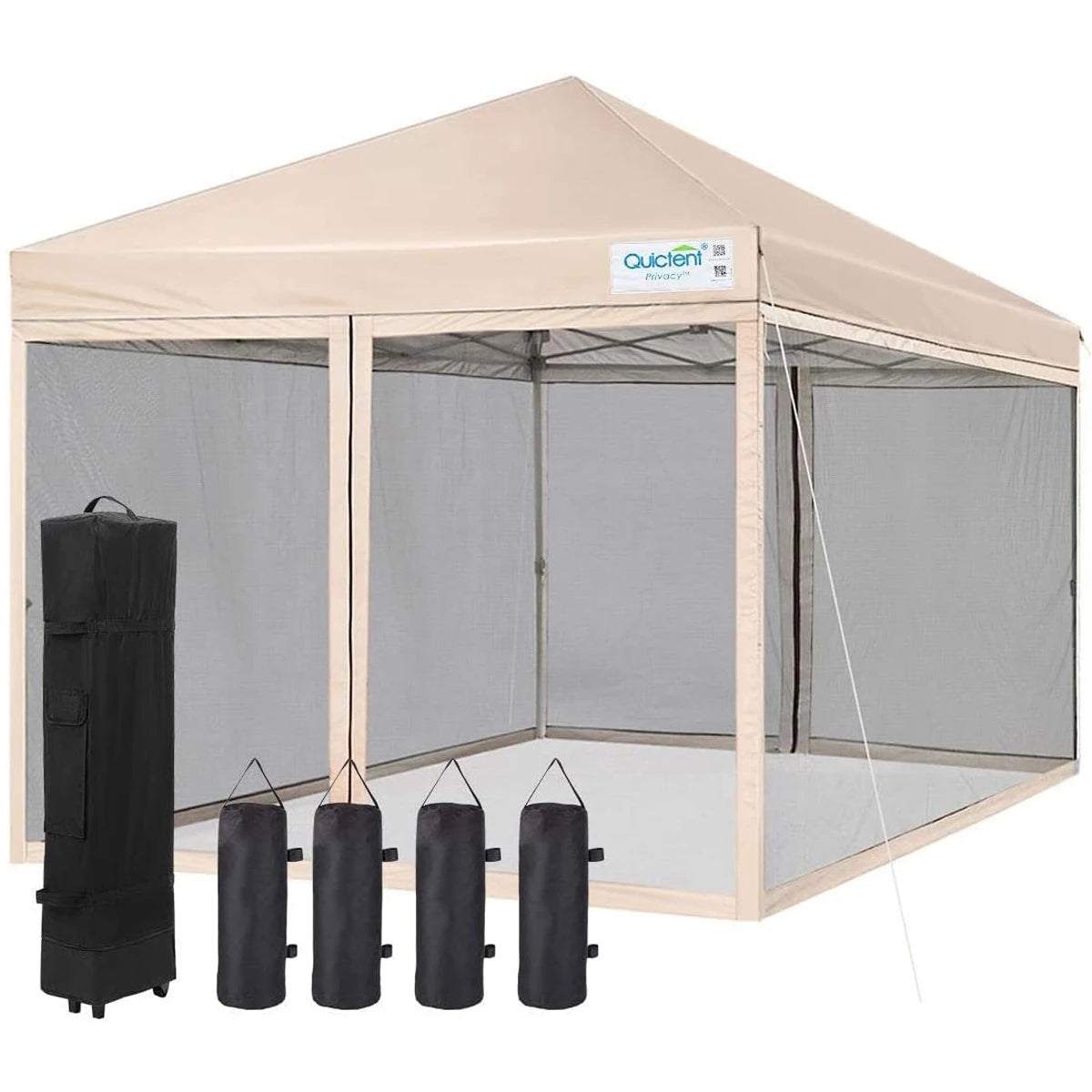 Kaen 10x10 Pop Up Canopy with Adjustable Height, Waterproof and UV-Resistant Shelter, 10x10 FT Pop Up Canopy with 4 Side Walls Instant Shade Canopy Tent for Outdoor Events, Camping and