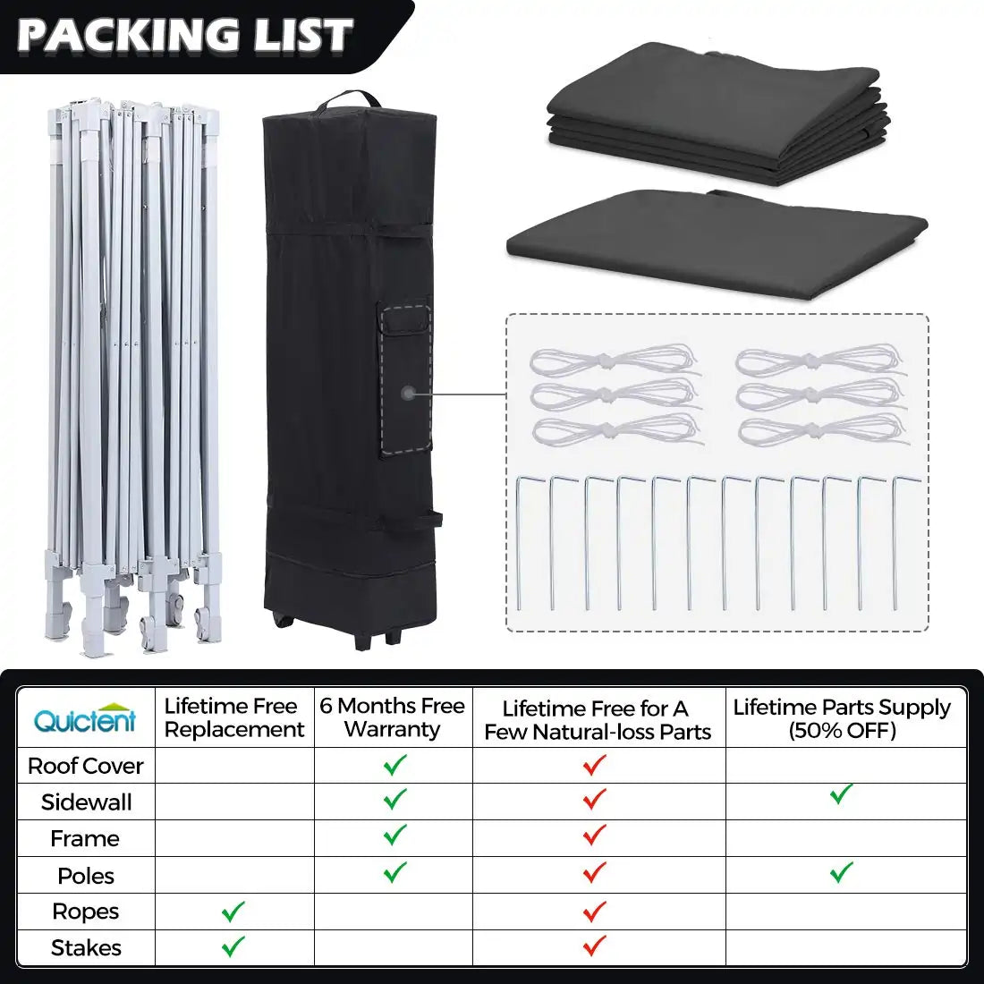 Black 10x20 canopy tent packing list#color_black