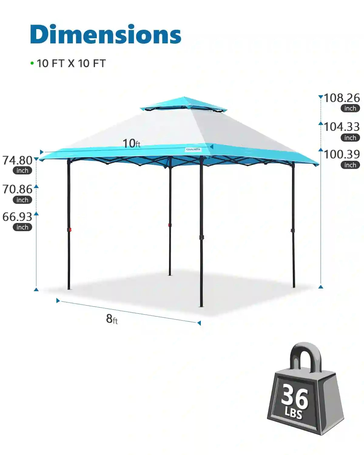 Blue  pop up gazebo tent size#color_blue