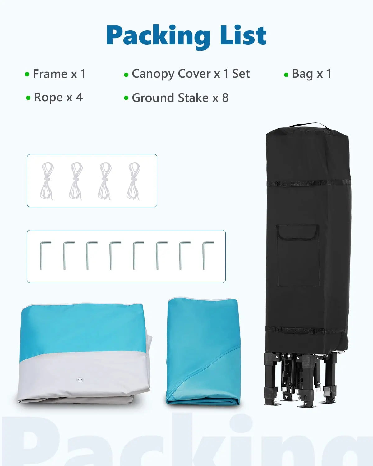 Blue pop up gazebo tent packing list#color_blue