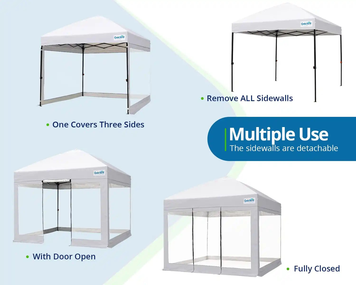 white 10x10 canopy tent with clear sidewall#color_white
