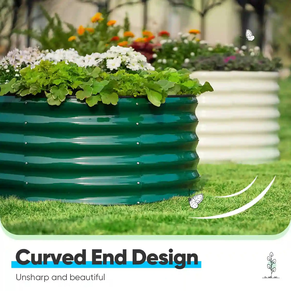 green flowerbed design#color_dark green