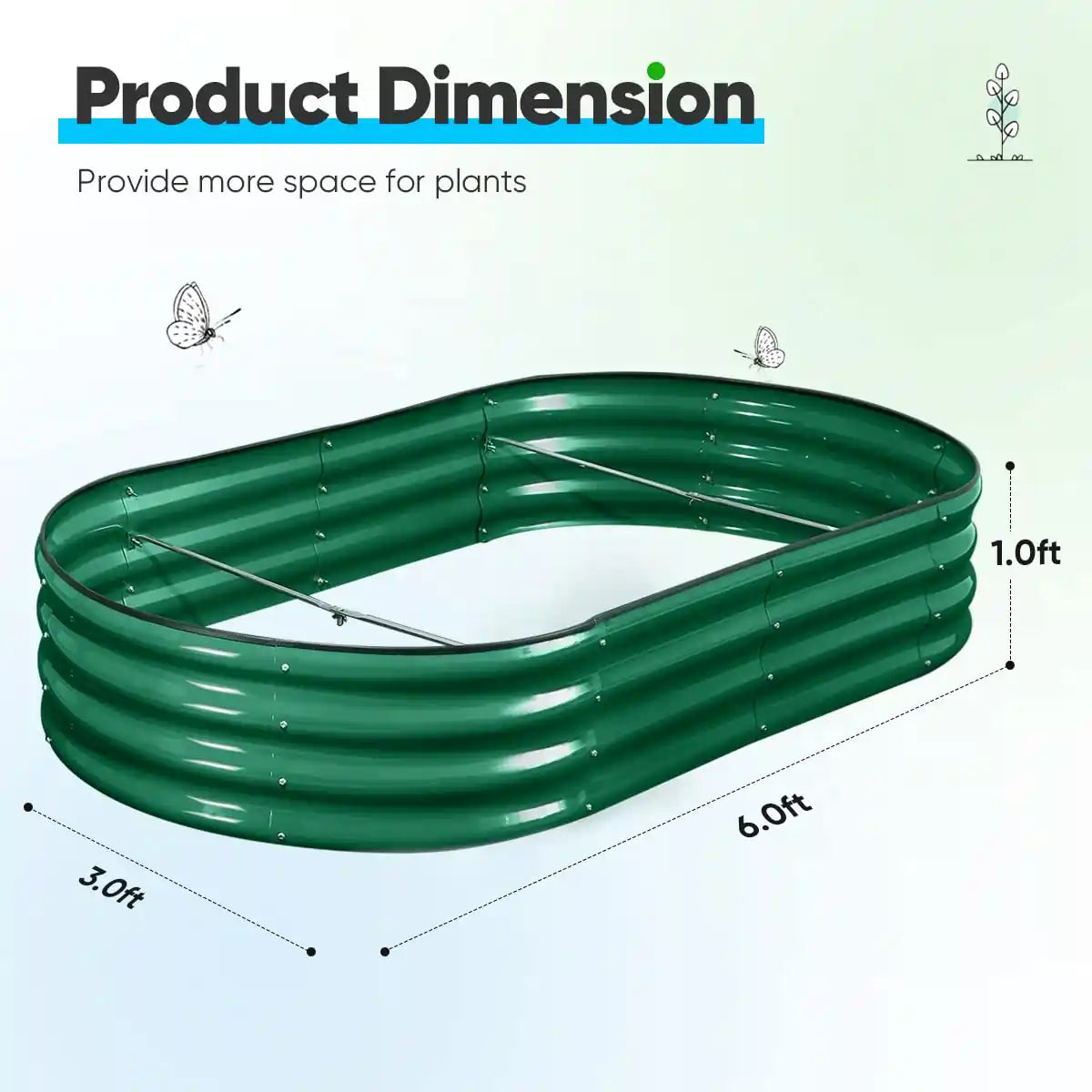 green raised garden bed dimension#color_dark green