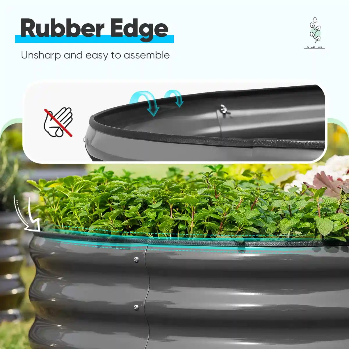 rubber flower bed edge#color_dark grey